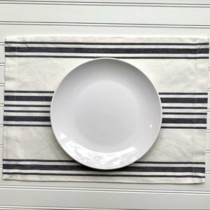 Gray and white stripe placemats